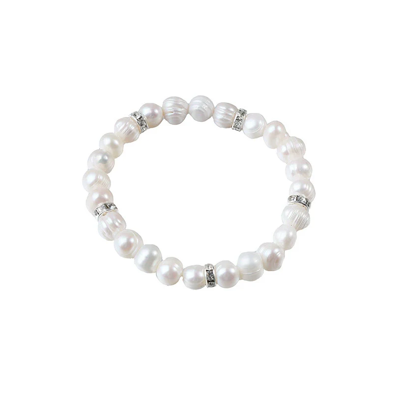 Wholesale Minimalist Women's Natural Freshwater Real Pearl Bracelet With Elastic Thread And Round Pattern - Image 5