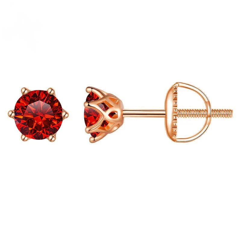 Wholesale Moissanite Earrings S925 Sterling Silver Rose Gold Round Love Design For Women Classic Style - Image 3