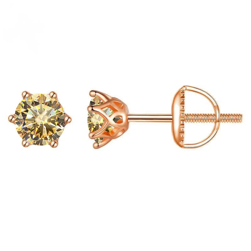 Wholesale Moissanite Earrings S925 Sterling Silver Rose Gold Round Love Design For Women Classic Style - Image 6