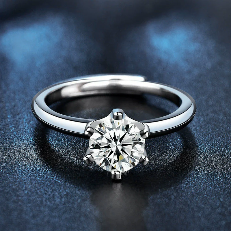 Wholesale Moissanite Geometric Ring 925 Sterling Silver Electroplated For Women