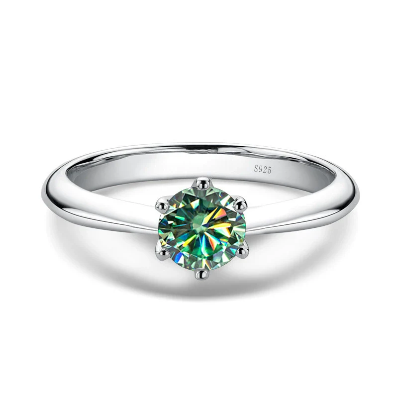 Wholesale Moissanite Ring S925 Sterling Silver Round Shape Set With Precious Stones For Men - Image 3