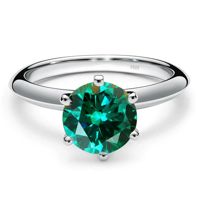 Wholesale Moissanite Ring S925 Sterling Silver Round Shape Set With Precious Stones For Men - Image 5