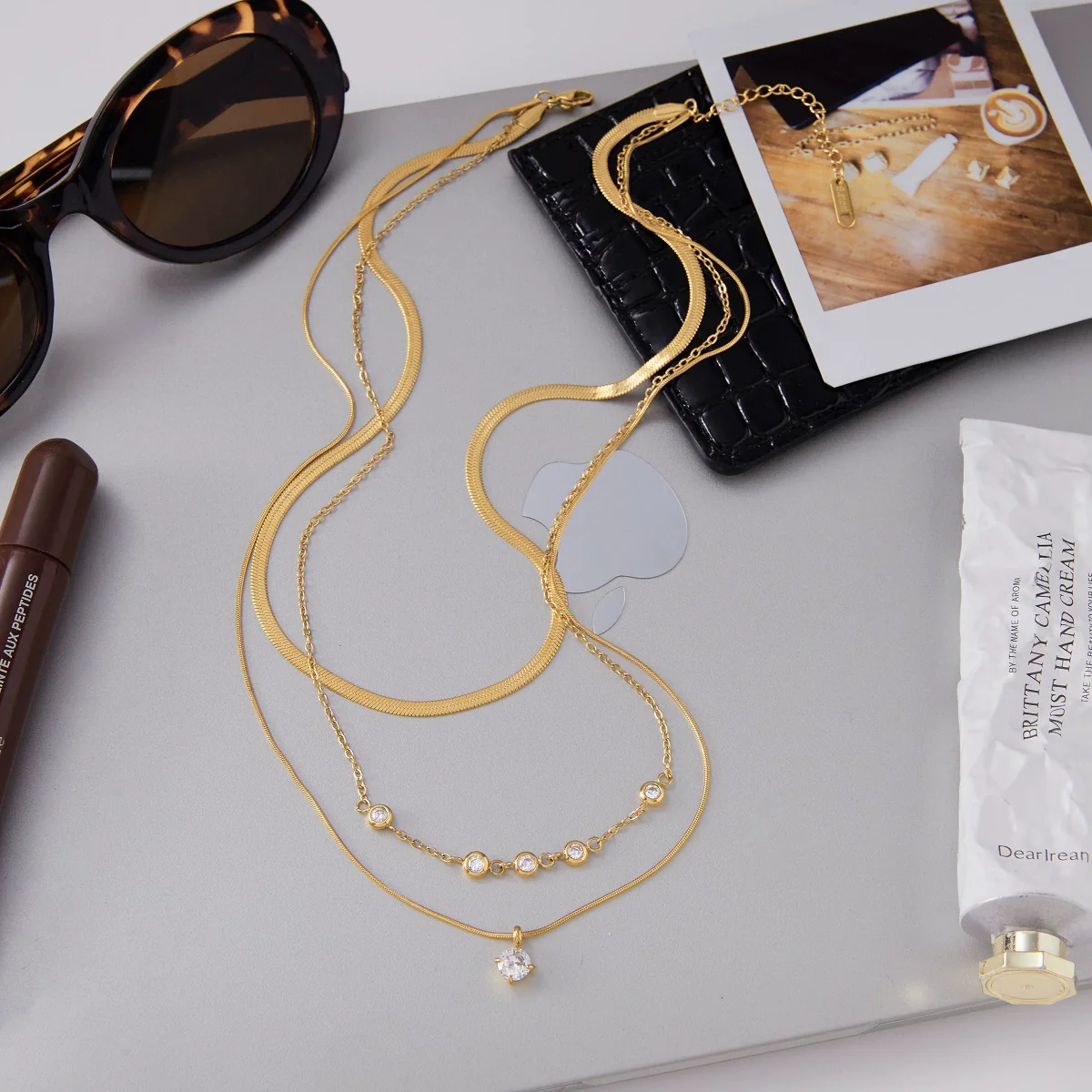 Wholesale Multilayered Geometric Stainless Steel And Titanium Steel Electroplated Necklace For Women - Image 4