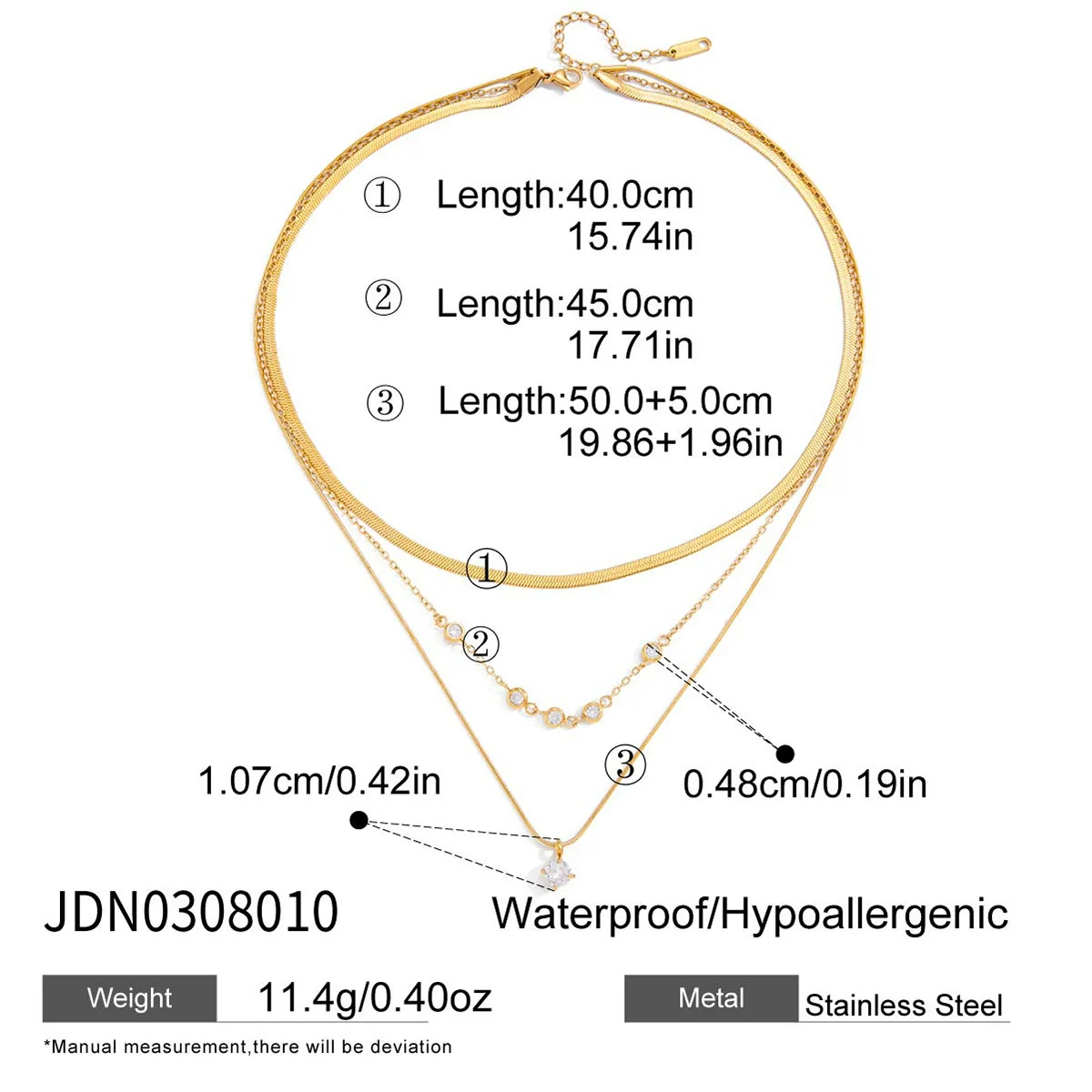 Wholesale Multilayered Geometric Stainless Steel And Titanium Steel Electroplated Necklace For Women - Image 6