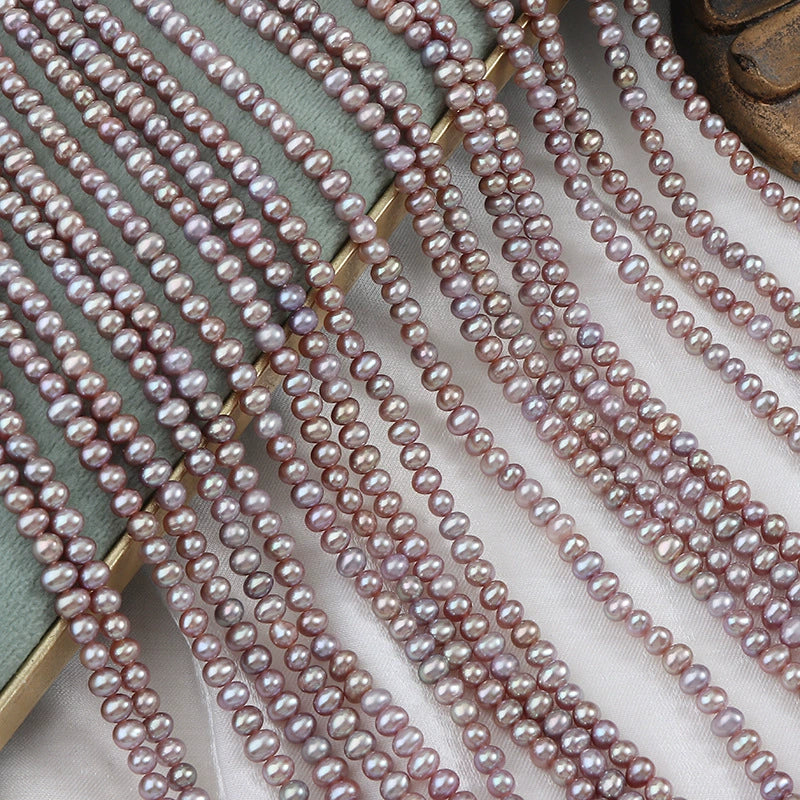 Wholesale Natural Freshwater Pearl Eggshaped String Jewelry Purple - Image 4