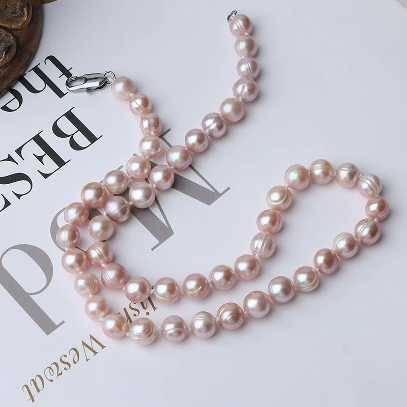 Wholesale Natural Freshwater Pearl Necklace With Copper Accessories Hand Knotted Special Shape - Image 6