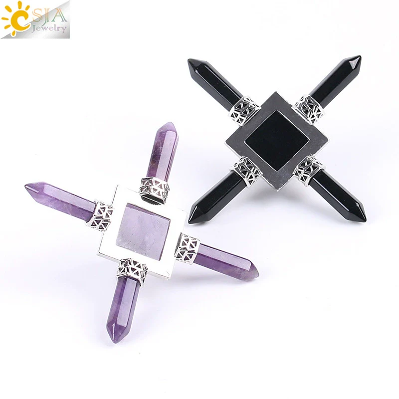 Wholesale Natural Stone And Copper Ornaments Pyramid Pink White Crystal Obsidian Amethyst Minimalist Style - Image 5