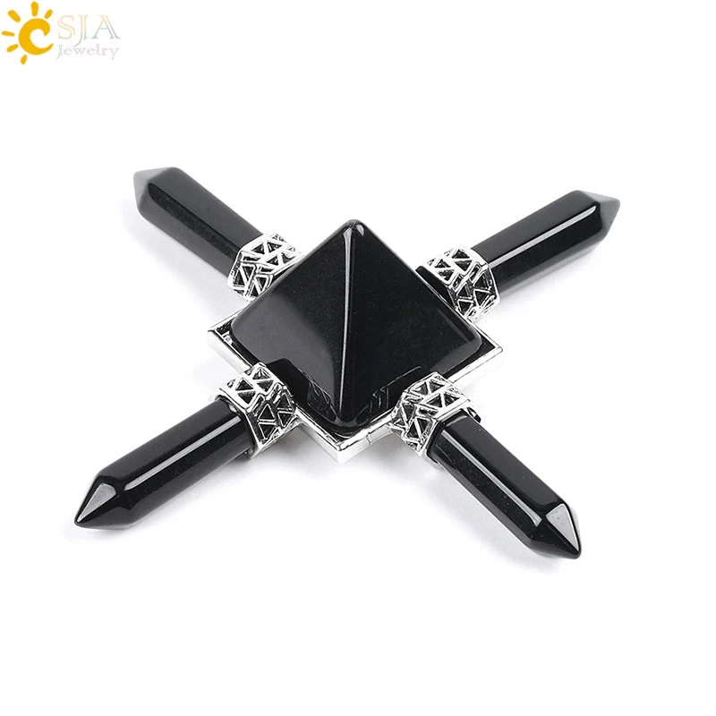 Wholesale Natural Stone And Copper Ornaments Pyramid Pink White Crystal Obsidian Amethyst Minimalist Style - Image 7