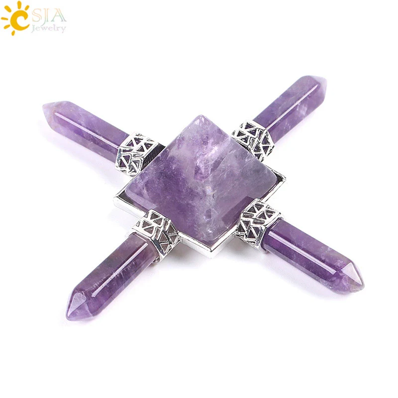 Wholesale Natural Stone And Copper Ornaments Pyramid Pink White Crystal Obsidian Amethyst Minimalist Style - Image 9