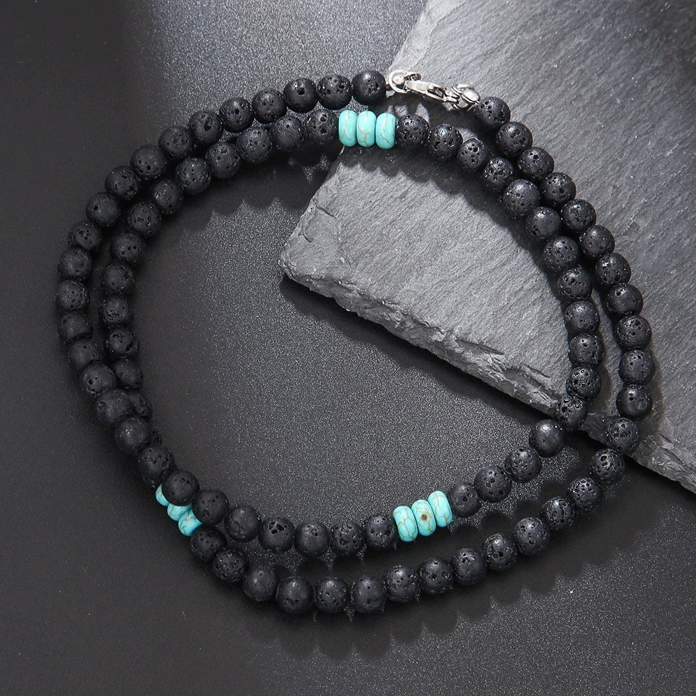 Wholesale Natural Stone Beaded Necklace Handmade With Alloy Pendant Geometric Style Round Shape Unisex - Image 11