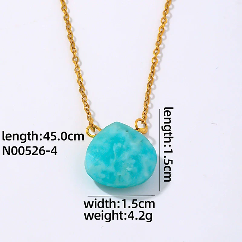 Wholesale Natural Stone Dropshaped Pendant Clavicle Ochain Handmade Women's Fashion Accessories - Image 8