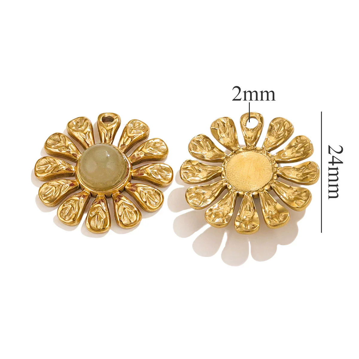 Wholesale Natural Stone Flower Electroplated 18K Gold Earrings Pendant Accessories - Image 7