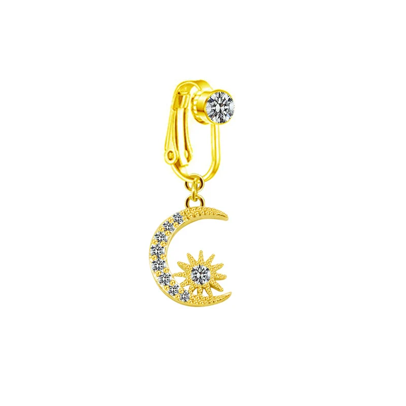 Wholesale Navel Clip Ear Clip Jewelry Stainless Steel Heart Shape Diamond Alloy Inlaid Artificial Gem Semiprecious Stone Unisex - Image 12