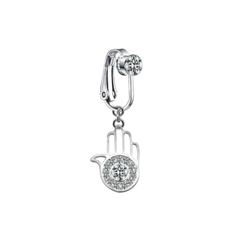 Wholesale Navel Clip Ear Clip Jewelry Stainless Steel Heart Shape Diamond Alloy Inlaid Artificial Gem Semiprecious Stone Unisex - Image 8