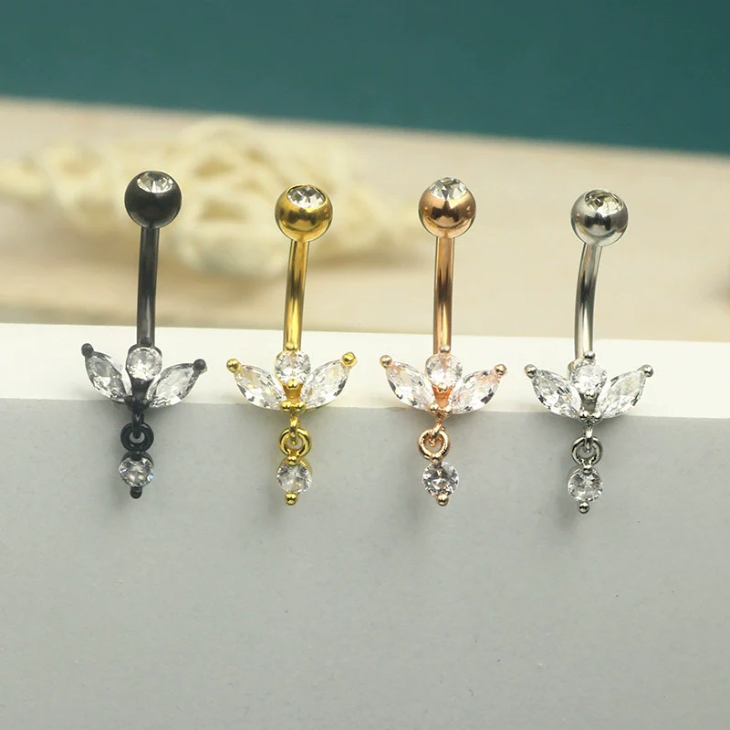 Wholesale Navel Ring Jewelry Stainless Steel Heart Shape Electroplated - Image 2