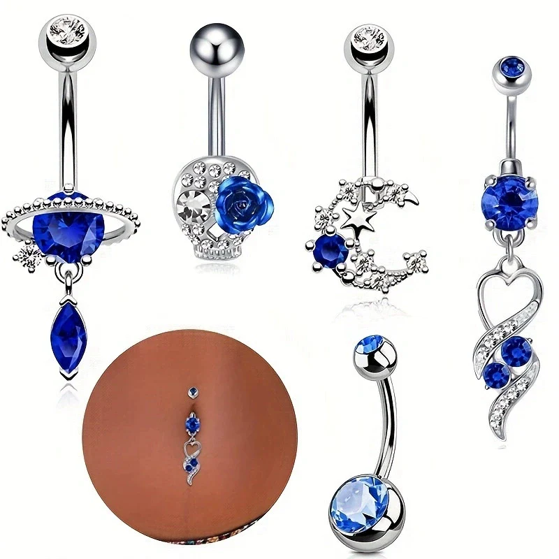 Wholesale Navel Ring Set Stainless Steel Geometric Simple Style Electroplating