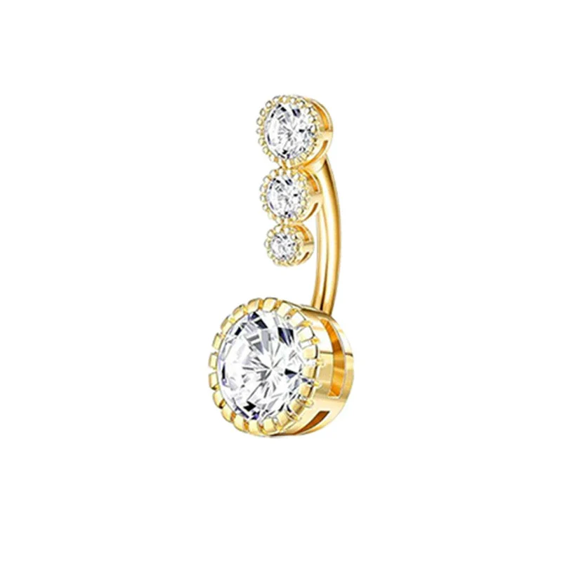 Wholesale Navel Rings Set Stainless Steel Zirconencrusted Drop Shape Electroplating Unisex Body Piercing Jewelry - Image 12