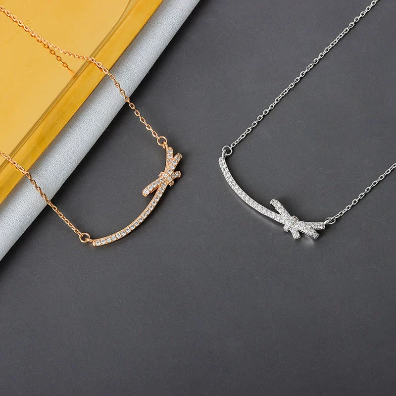Wholesale Necklace 925 Sterling Silver Bow Mixed Gem Inlay Electroplating - Image 2