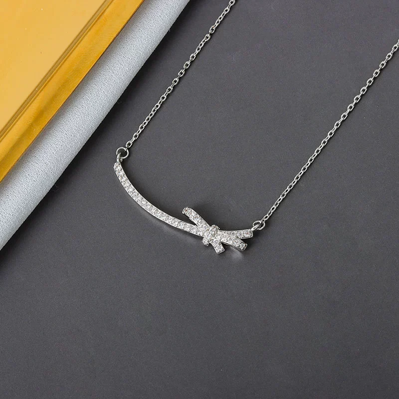 Wholesale Necklace 925 Sterling Silver Bow Mixed Gem Inlay Electroplating - Image 6