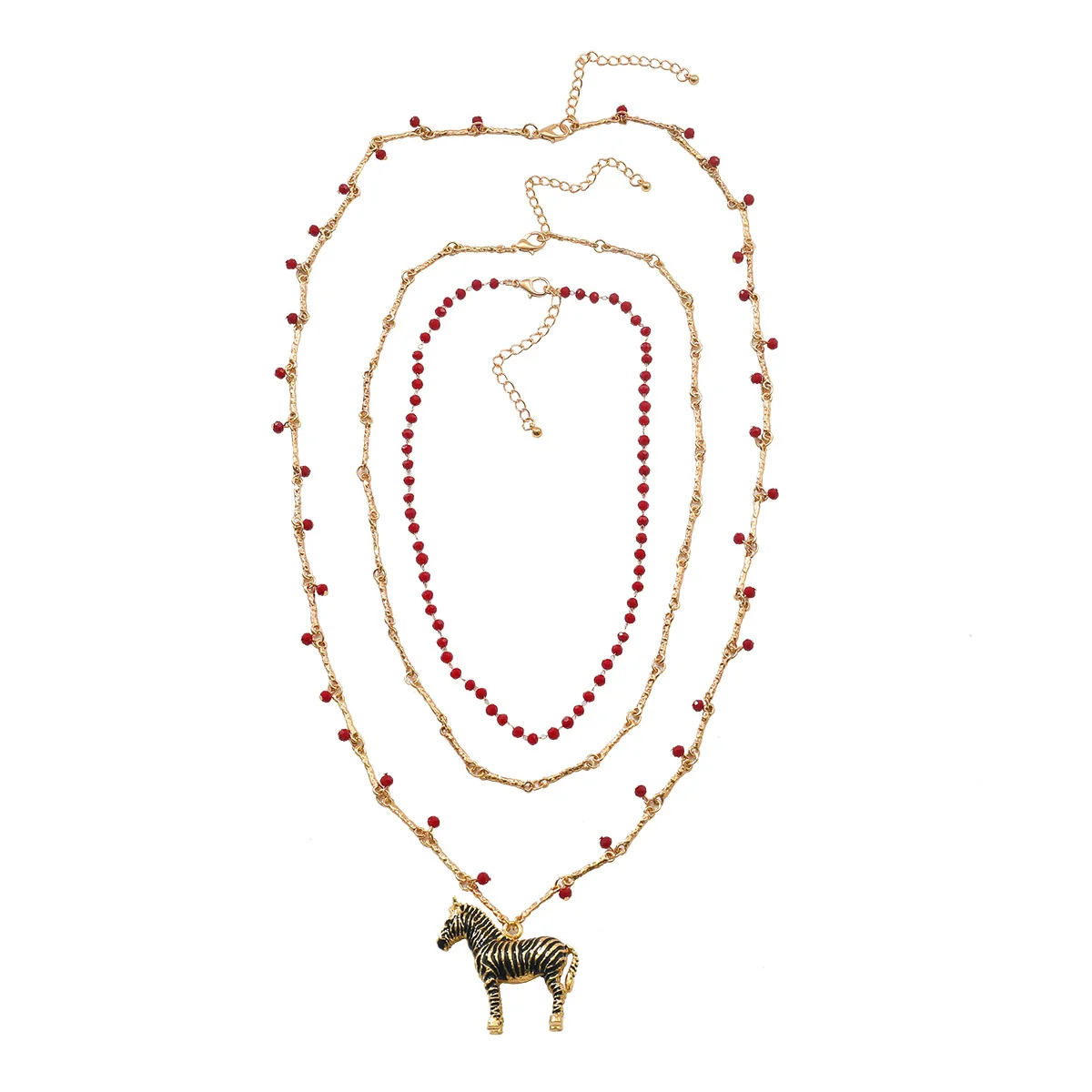Wholesale Necklace Alloy Animal Braided Beaded Electroplated Multilayered Long - Image 5