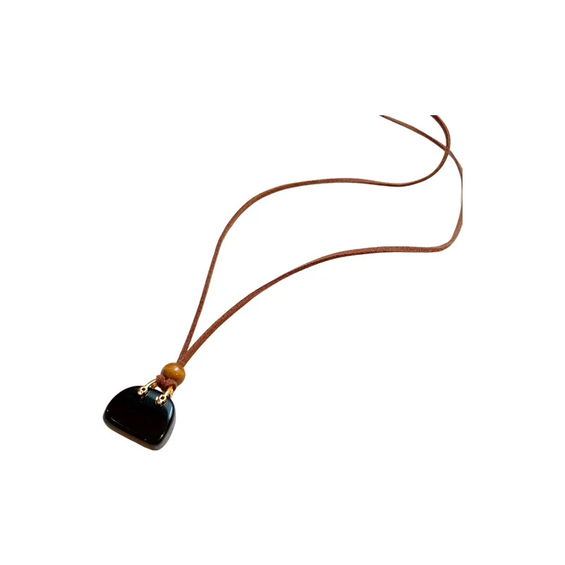 Wholesale Necklace Artificial Stone Wooden Bead Artificial Leather Geometric Electroplating Sophisticated Style - Image 5