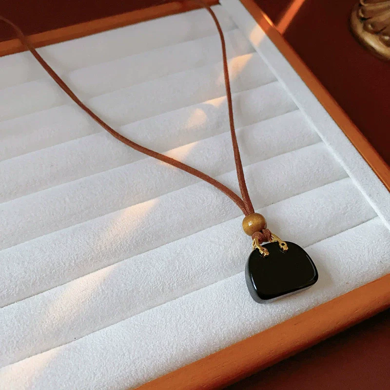 Wholesale Necklace Artificial Stone Wooden Bead Artificial Leather Geometric Electroplating Sophisticated Style - Image 8