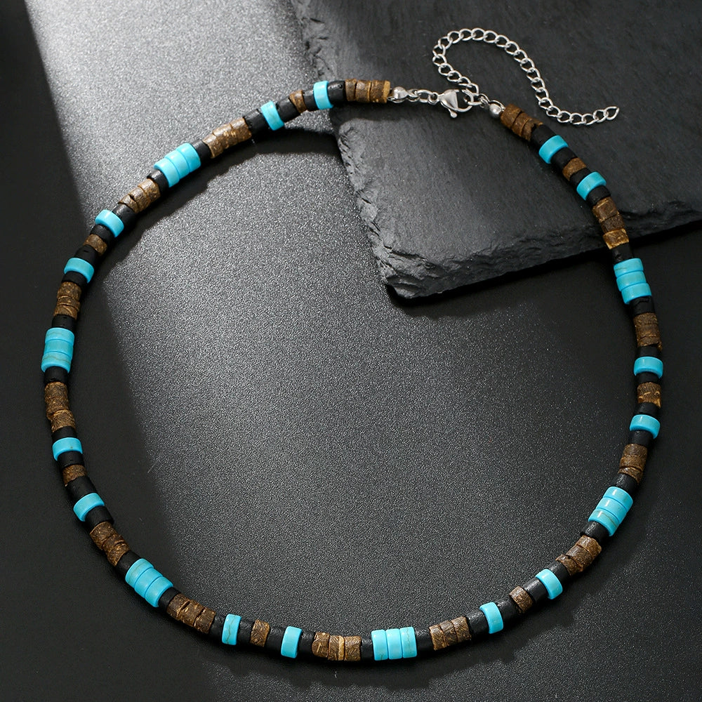 Wholesale Necklace Coconut Shell Wood Stainless Steel Geometric Handmade - Image 18