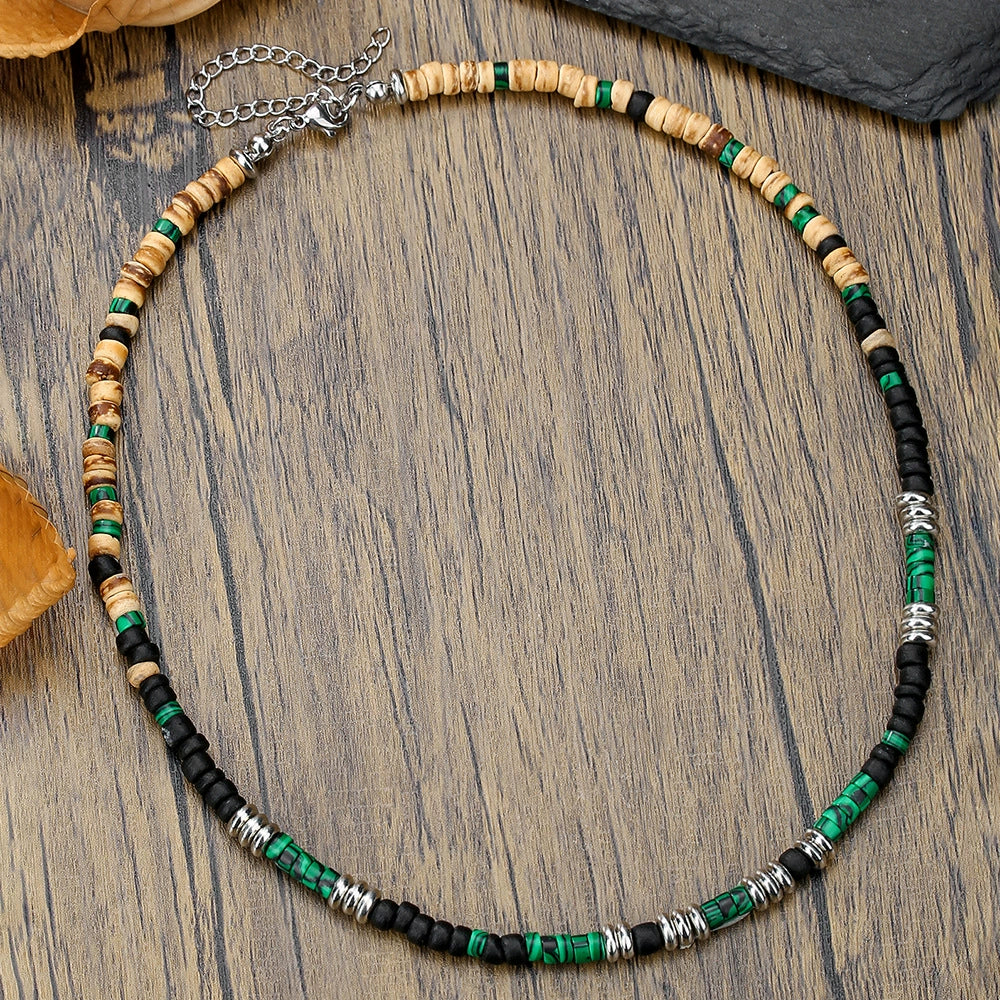 Wholesale Necklace Coconut Shell Wood Stainless Steel Geometric Handmade - Image 9