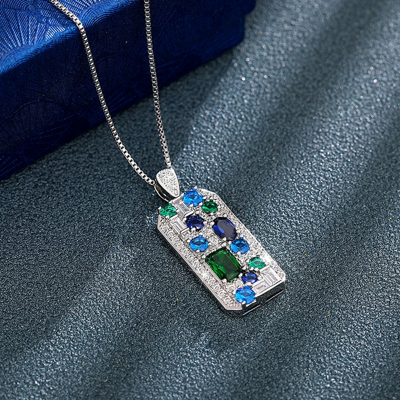 Wholesale Necklace Copper Mixed Gemstone Inlay Geometric Electroplating For Women - Image 3