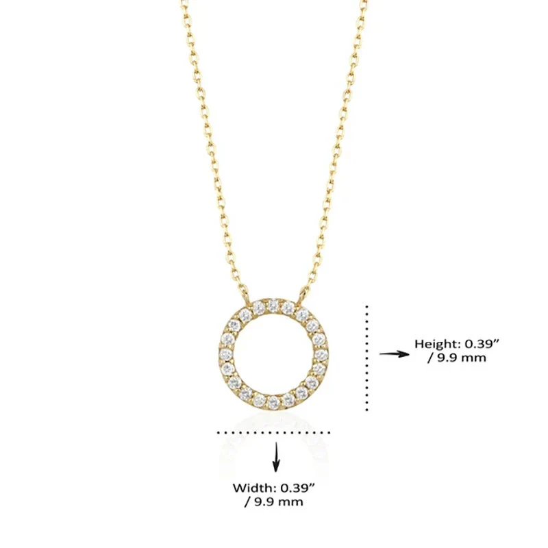 Wholesale Necklace Geometric Design Circle Zircon Inlaid Copper O Chain Women's - Image 5
