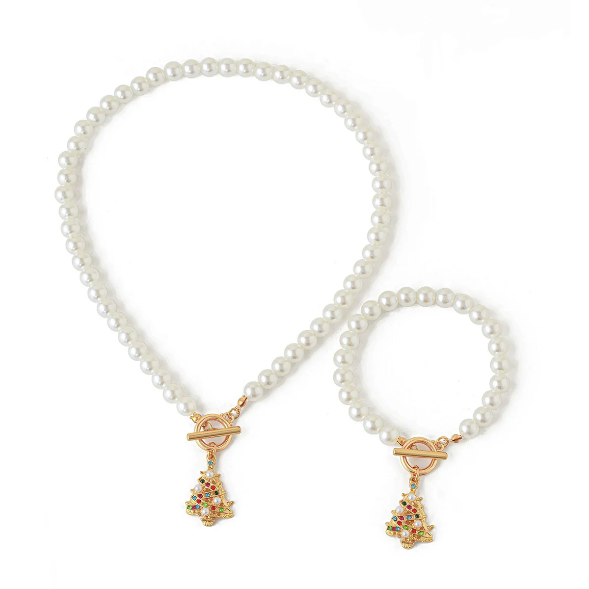 Wholesale Necklace Imitation Pearl Beaded Alloy Geometric Electroplating For Women - Image 5