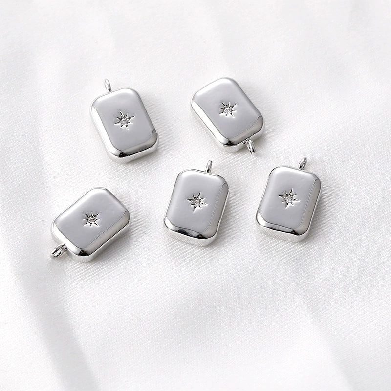 Wholesale Necklace Pendant Accessories Copper Material Love Meteor Star Peach Heart Water Droplets Rectangular Electroplated - Image 10
