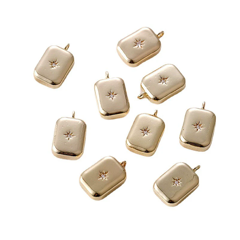 Wholesale Necklace Pendant Accessories Copper Material Love Meteor Star Peach Heart Water Droplets Rectangular Electroplated - Image 4