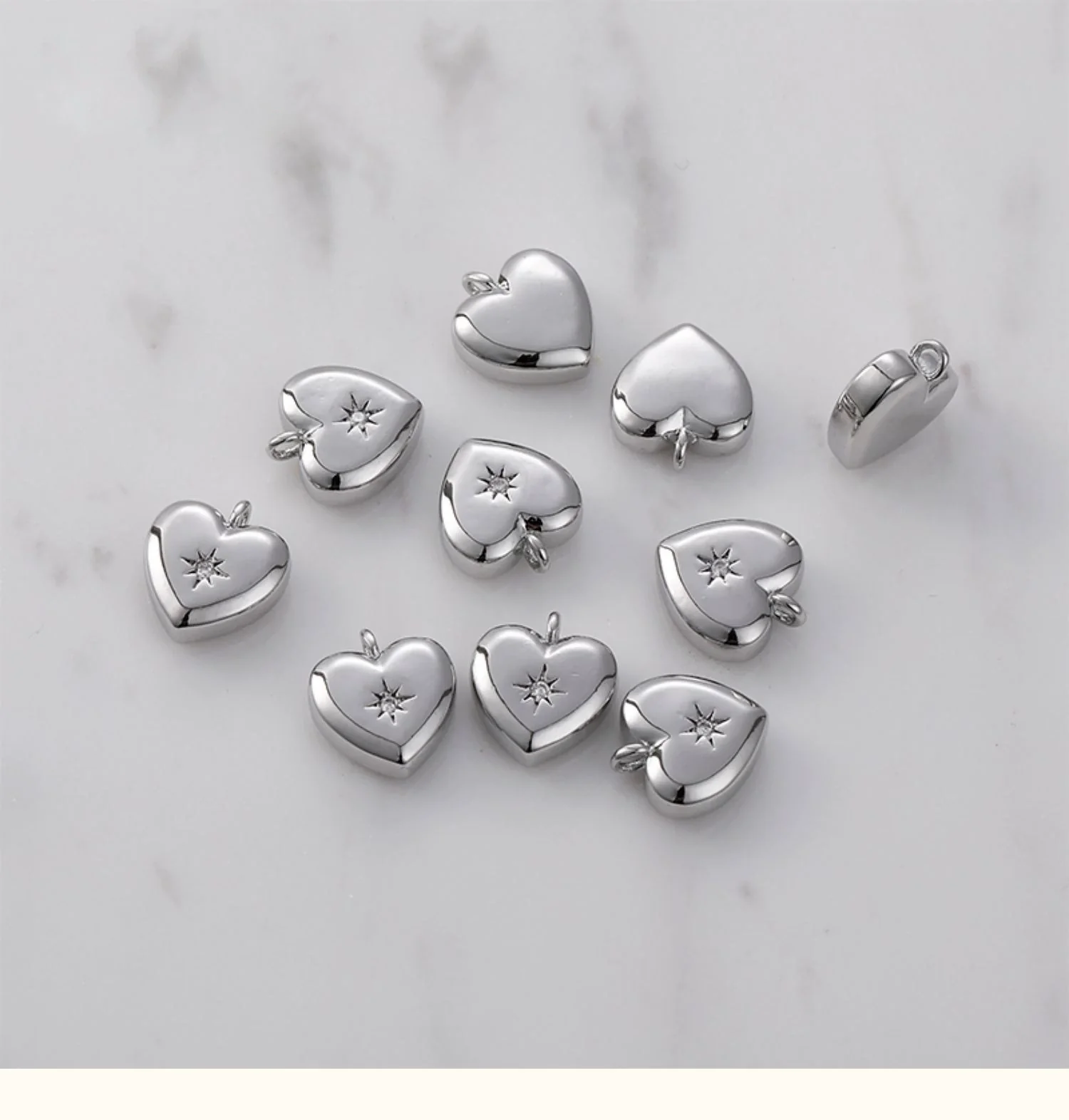 Wholesale Necklace Pendant Accessories Copper Material Love Meteor Star Peach Heart Water Droplets Rectangular Electroplated - Image 6