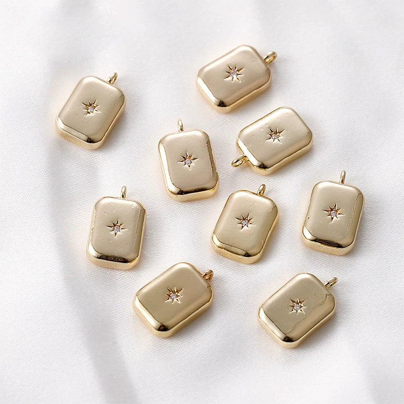 Wholesale Necklace Pendant Accessories Copper Material Love Meteor Star Peach Heart Water Droplets Rectangular Electroplated - Image 9