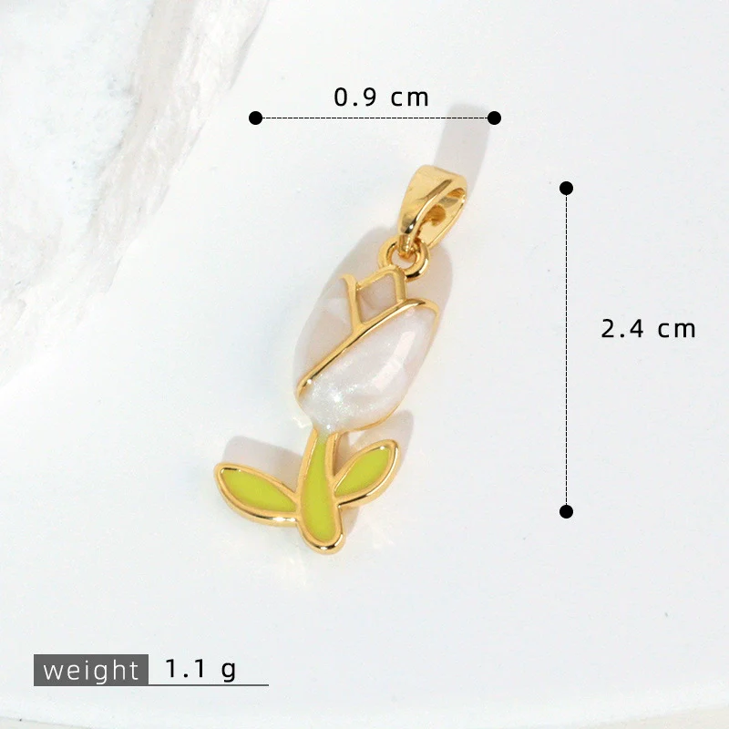 Wholesale Necklace Pendant Copper Tulip Flower Electroplated Clavicle Chain Accessories - Image 7