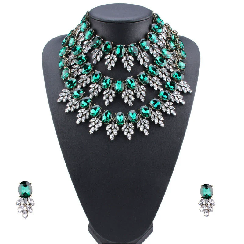 Wholesale Necklace Rhinestone Inlaid Snake Bone Chain Love Water Drops Bell Pattern Women's Accessories - Image 7
