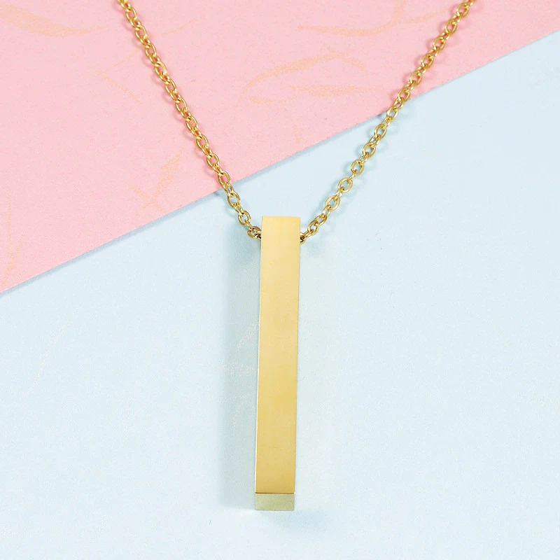 Wholesale Necklace Stainless Steel Geometric Cuboid Stereo Electroplating Cross Chain Pendant - Image 7