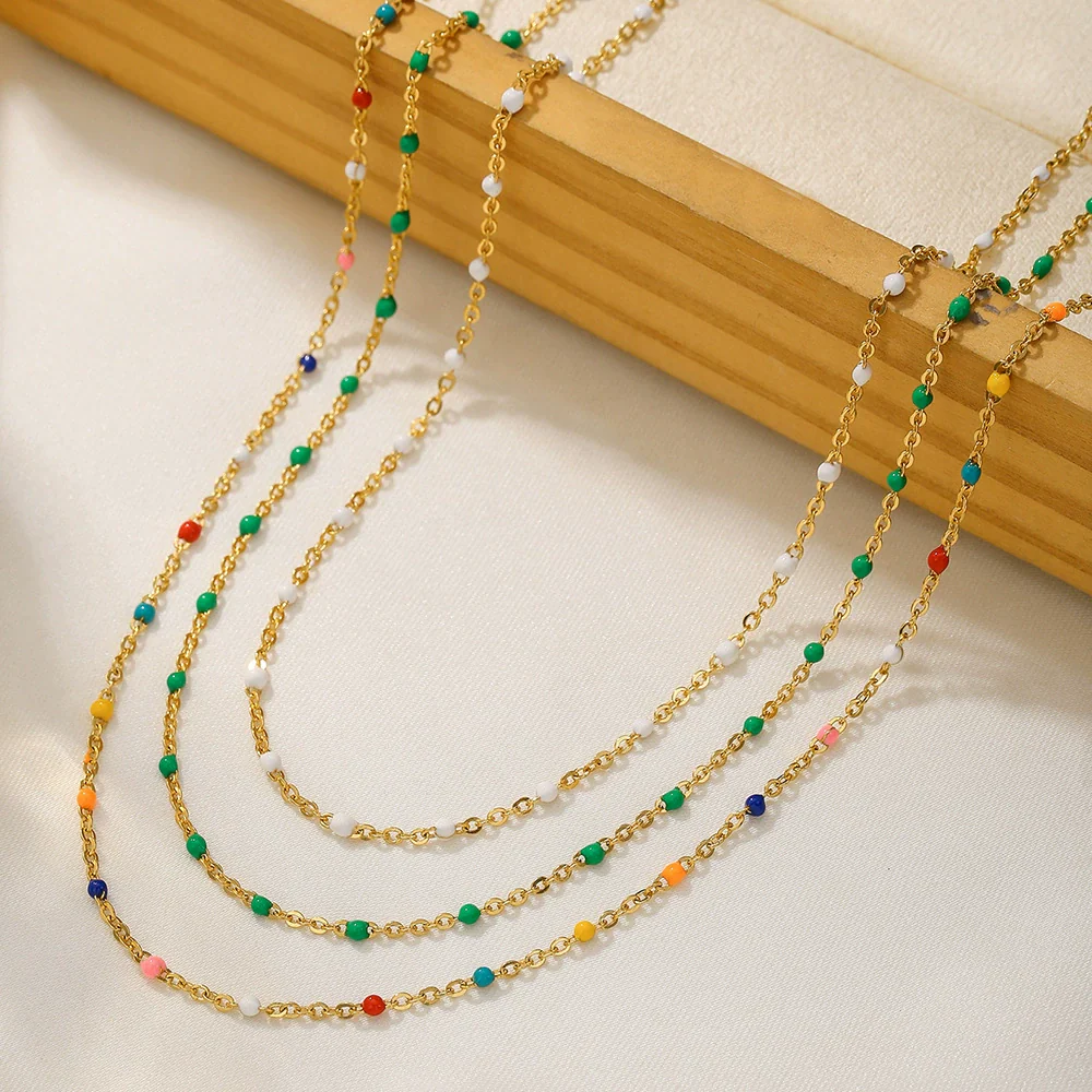 Wholesale Necklace Stainless Steel Handmade O Word Chain Geometric Style For Women