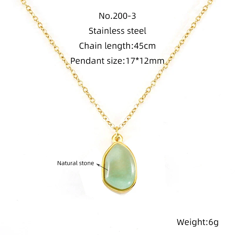 Wholesale Necklace 316L Stainless Steel Natural Stone Irregular Geometric Electroplating For Women - Image 6