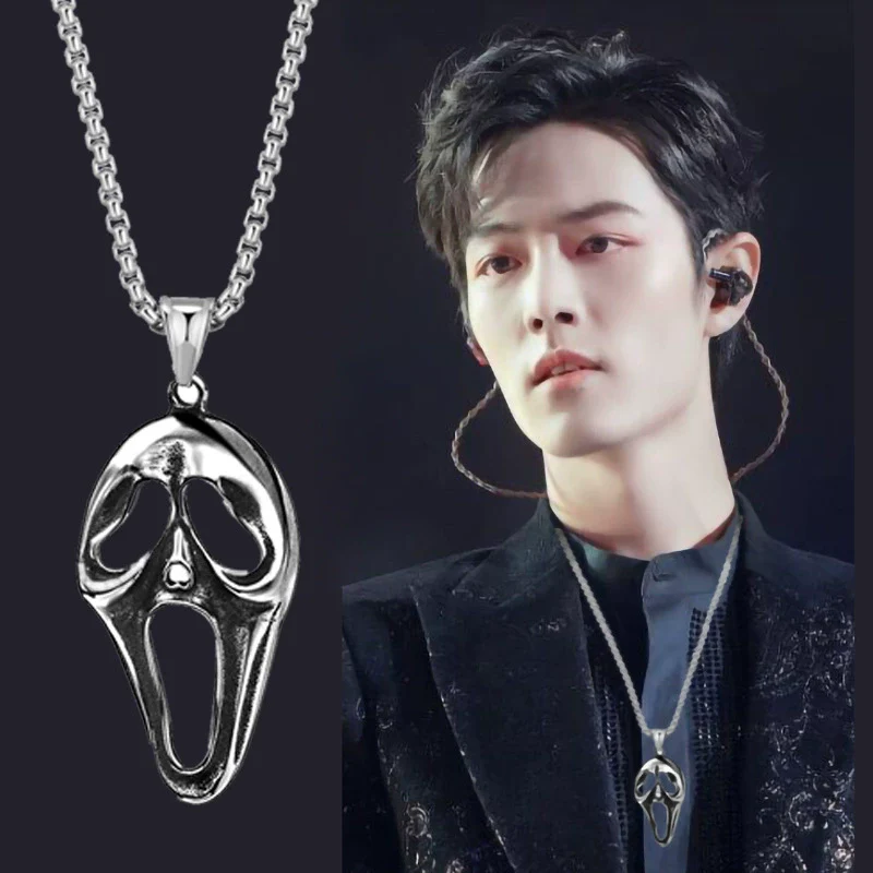 Wholesale Necklace Stainless Steel Skull Mask Ghostface Pendant Hip Hop Style With Cartoon Characters Leaves U Shape Geometric Animal Zodiac Patterns - Image 2