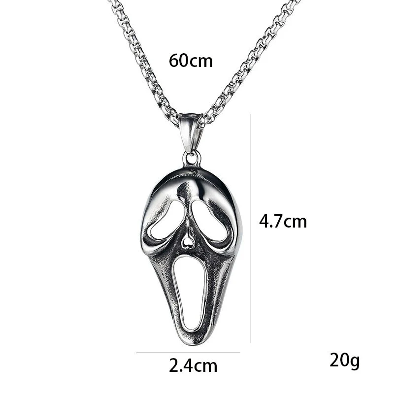 Wholesale Necklace Stainless Steel Skull Mask Ghostface Pendant Hip Hop Style With Cartoon Characters Leaves U Shape Geometric Animal Zodiac Patterns - Image 5