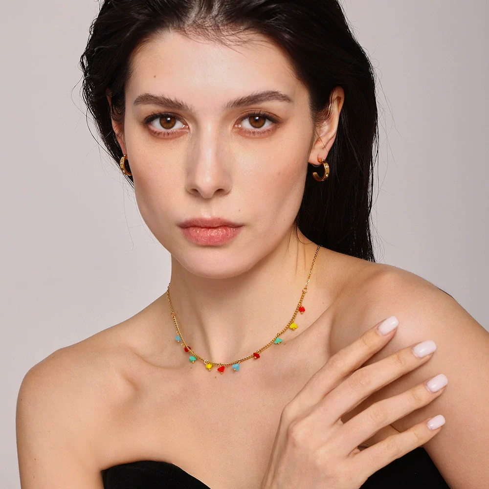 Wholesale Necklace Titanium Steel Geometric Electroplating Light Luxury Style - Image 3