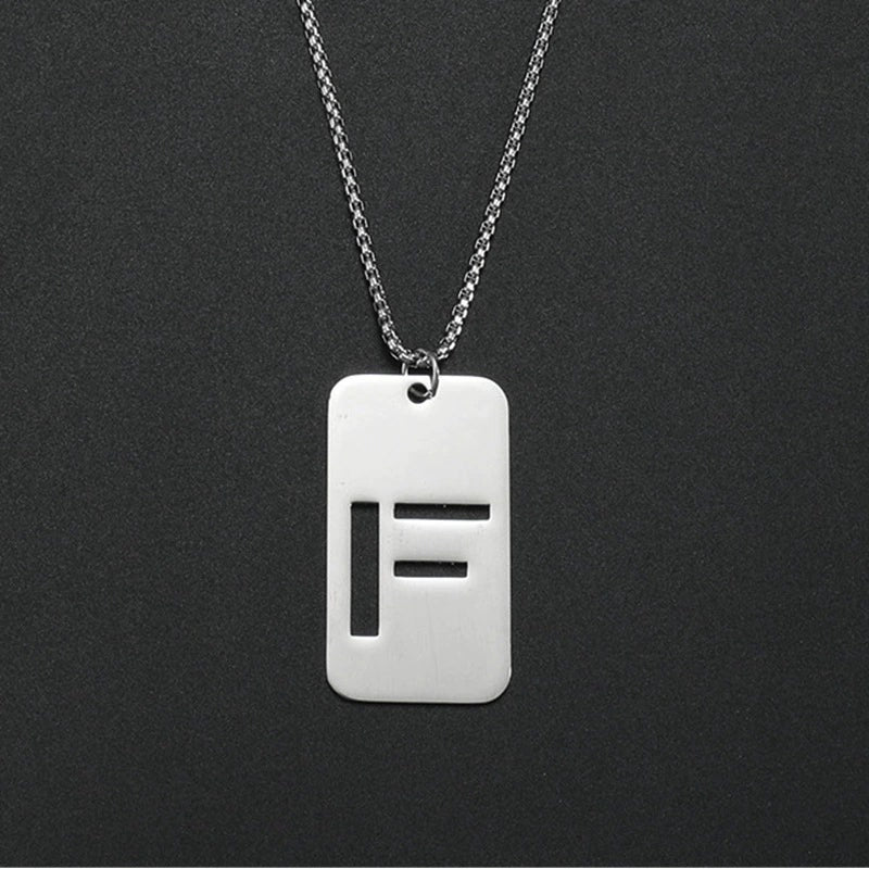 Wholesale Necklace Titanium Steel Hollow Military Plate With Letters Numbers Text Pattern Polishing - Image 12