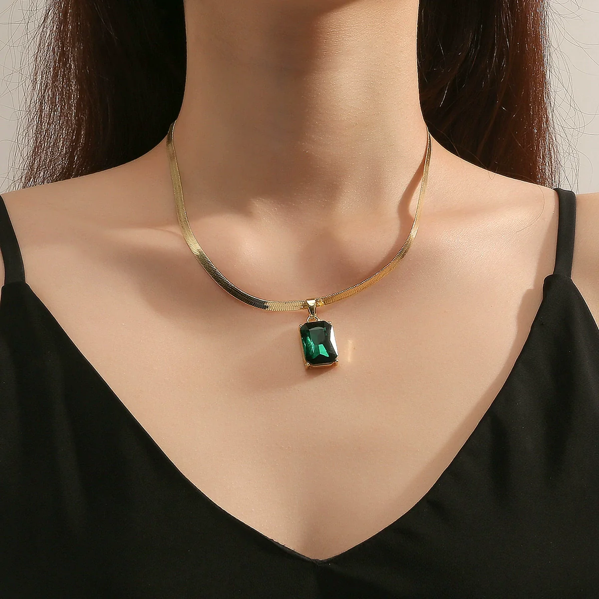 Wholesale Necklace Vintage Style Geometric Copper Electroplating Snake Bone Chain Pendant - Image 2