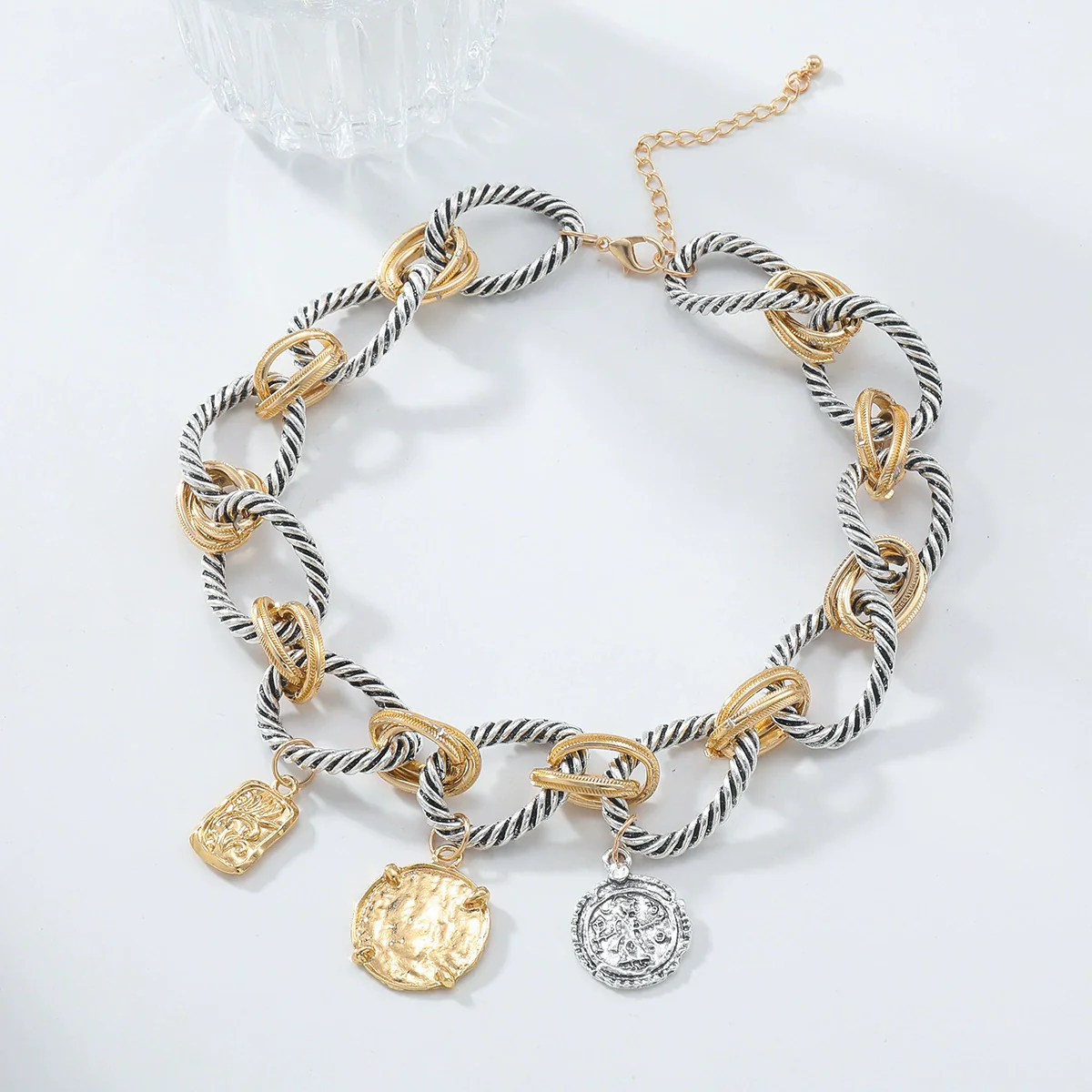 Wholesale Necklace Zinc Alloy Geometric Water Wave Chain Electroplating - Image 2