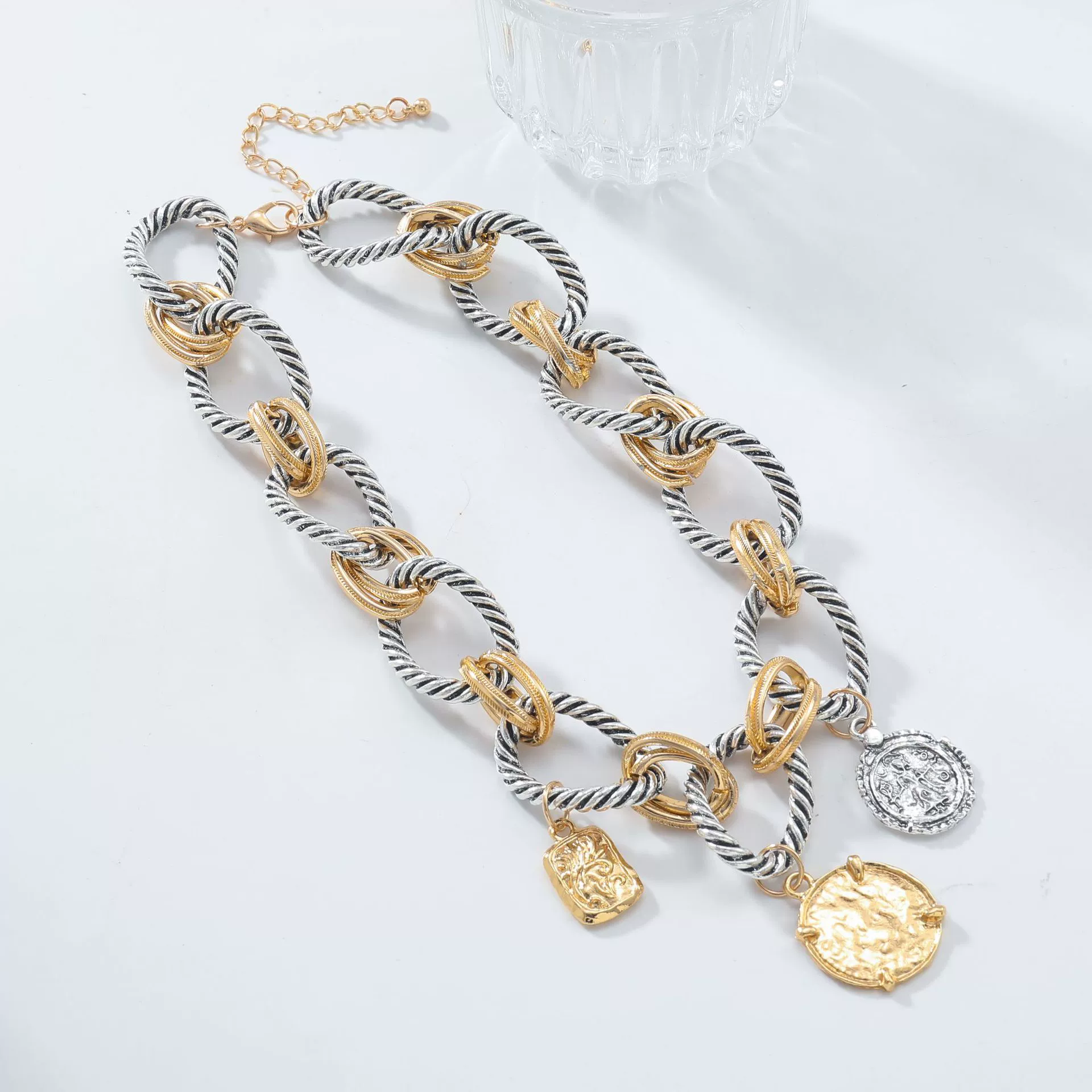 Wholesale Necklace Zinc Alloy Geometric Water Wave Chain Electroplating - Image 3