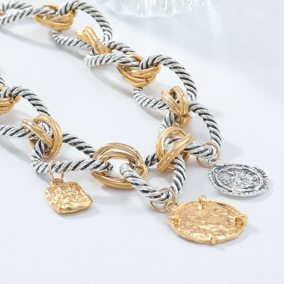 Wholesale Necklace Zinc Alloy Geometric Water Wave Chain Electroplating - Image 4