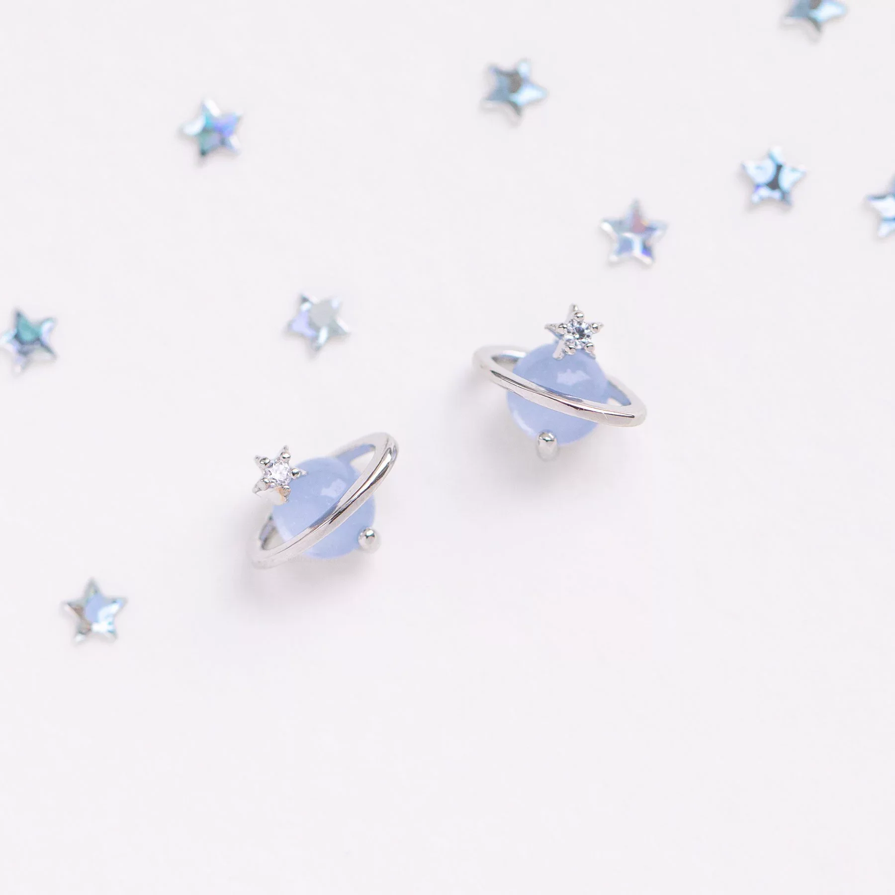 Wholesale Niche Style Women's Earrings With Cat's Eye Stone Star Pattern 925 Silver Needle Brass Inlaid Zircon Real Gold Plating