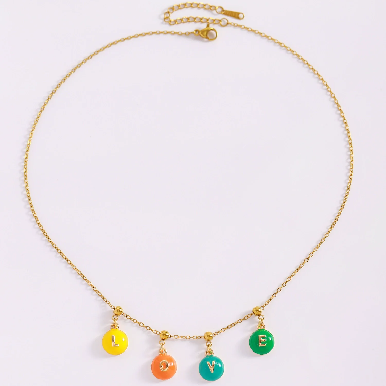 Wholesale Nonfading Electroplated Stainless Steel And Alloy Letter Love Pendant Necklace Sweet Girly Unisex Style - Image 4